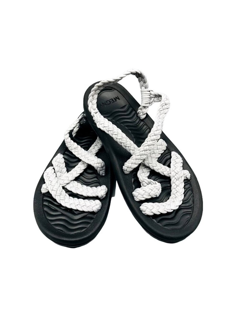 Megnya Women's Walking Urban Gray Woven Sandals Size 7